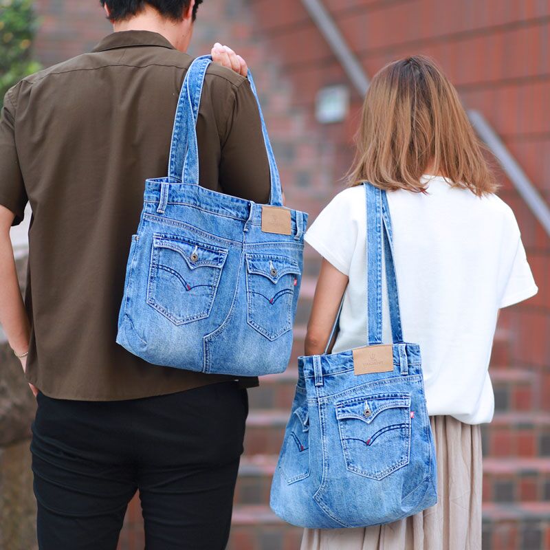 デニムリメイクバッグ Triangle shoulder bag セール】※【 2color 】リメイクウォッシュトライアングルデニム