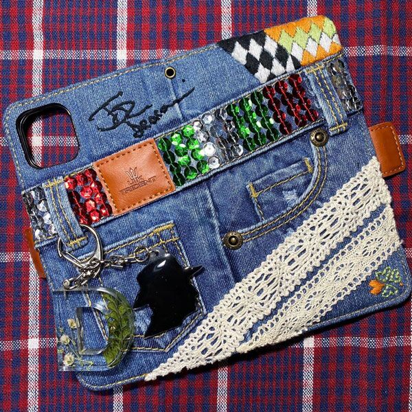 新品 本格ジーンズタイプ iPhone12ProMax ケース カバー 手帳型 iPhone 12 Pro Max (6.7\") - JEANS - UK trident