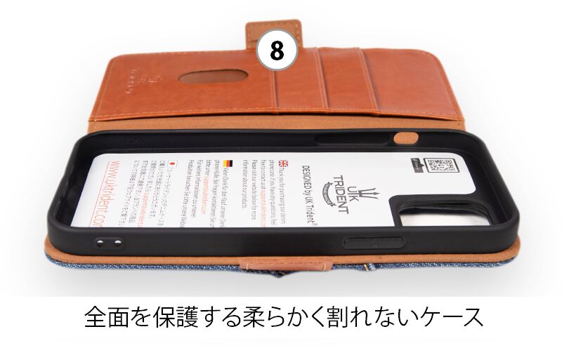 新品 本格ジーンズタイプ iPhone12ProMax ケース カバー 手帳型 iPhone 12 Pro Max (6.7\") - JEANS - UK trident