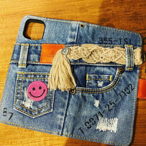 新品 本格ジーンズタイプ iPhone12ProMax ケース カバー 手帳型 iPhone 12 Pro Max (6.7\") - JEANS - UK trident